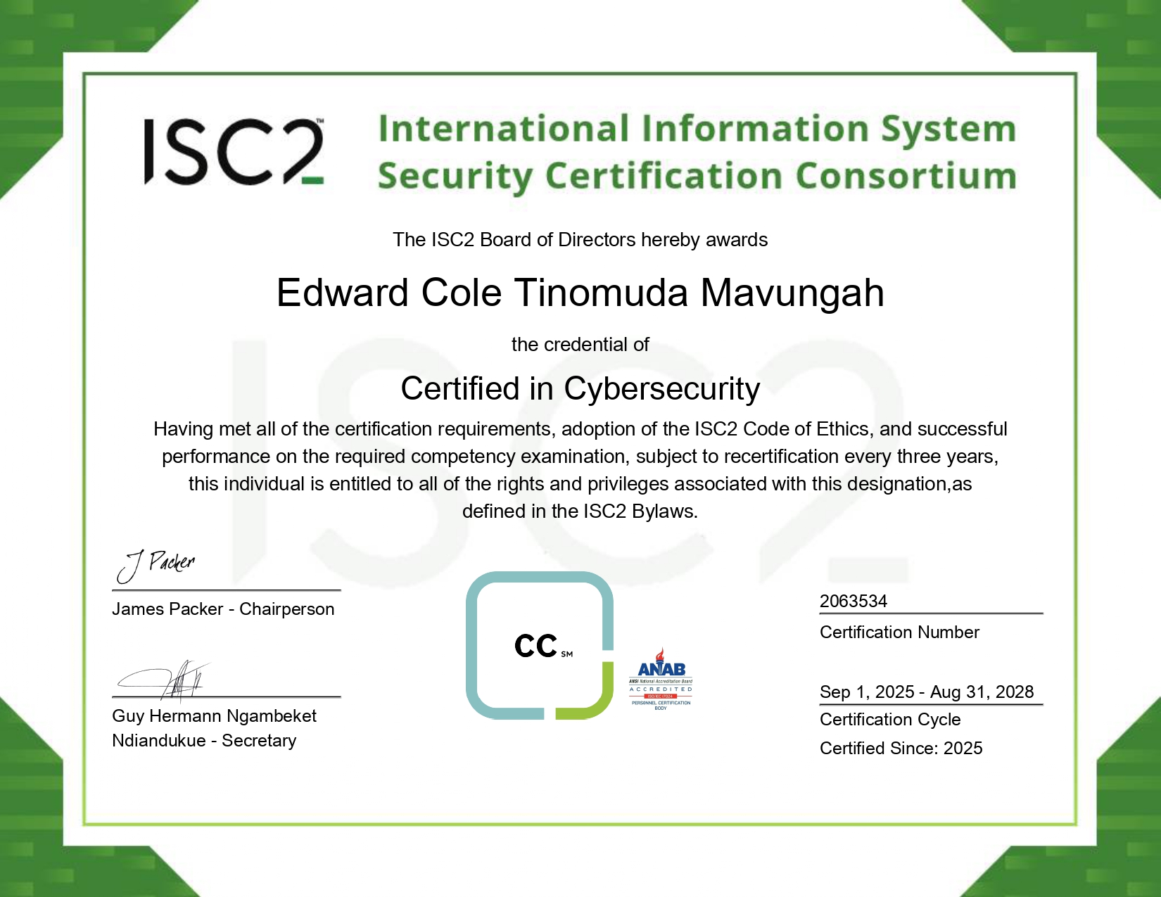 ISC2 CC Certificate